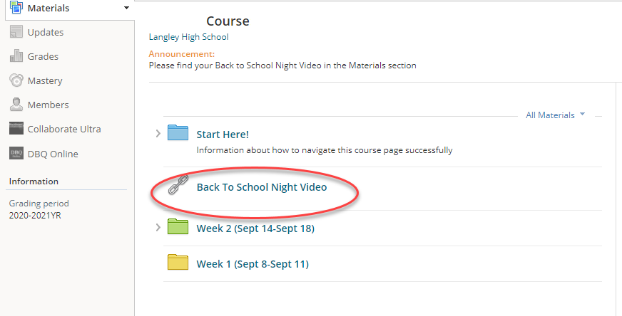 How to find back to school night links